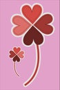 Two cute and funny four-leaf clovers